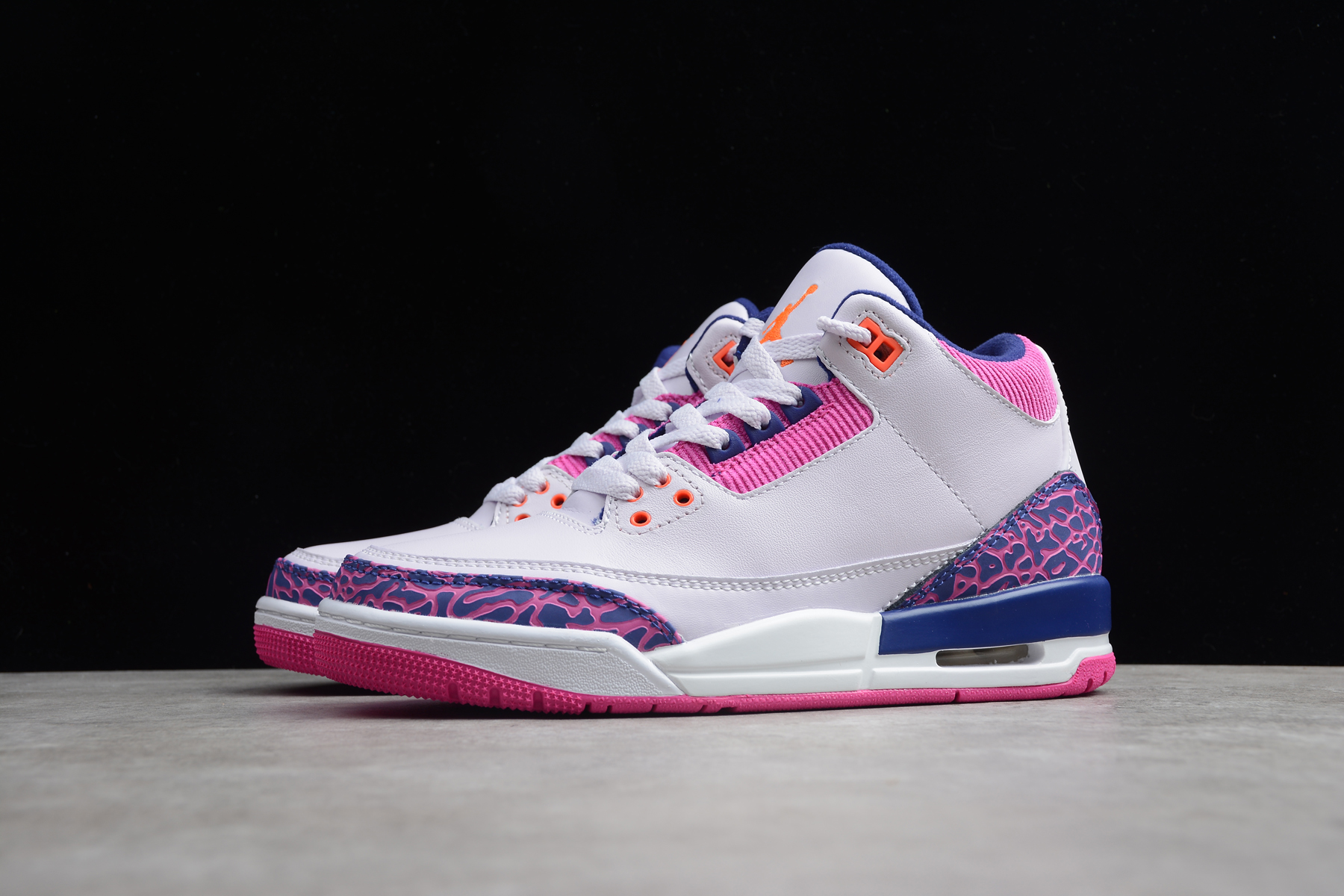 Air Jordan 3 Retro White Purple Blue For Women - Click Image to Close